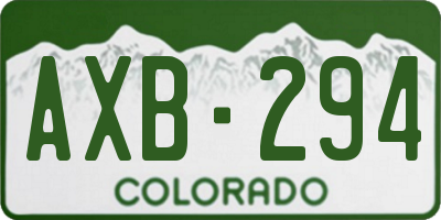 CO license plate AXB294