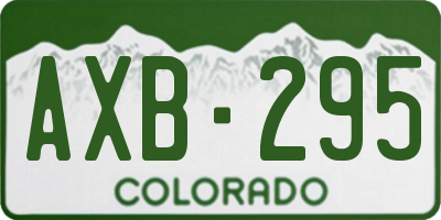 CO license plate AXB295