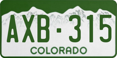 CO license plate AXB315