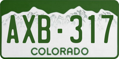 CO license plate AXB317