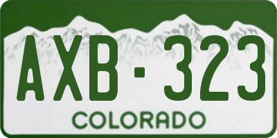 CO license plate AXB323