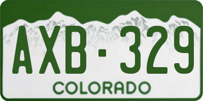 CO license plate AXB329