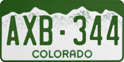CO license plate AXB344