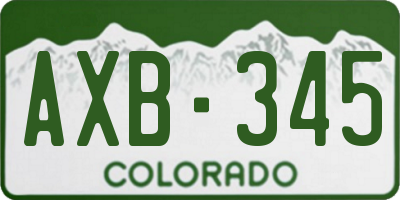CO license plate AXB345