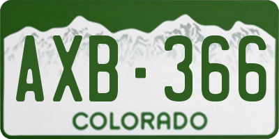 CO license plate AXB366