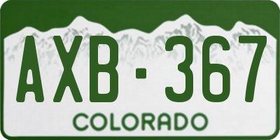 CO license plate AXB367
