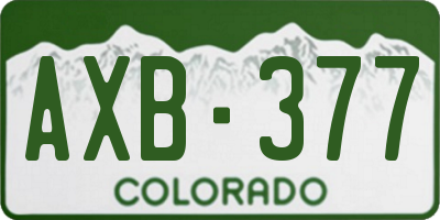 CO license plate AXB377