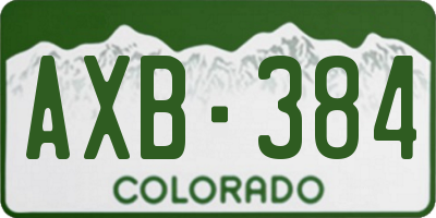CO license plate AXB384