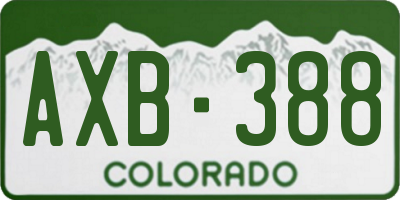 CO license plate AXB388