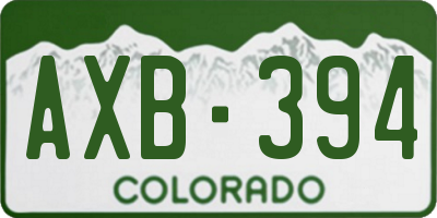 CO license plate AXB394