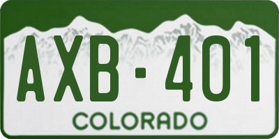 CO license plate AXB401