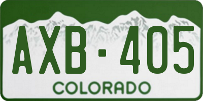 CO license plate AXB405
