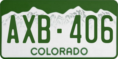 CO license plate AXB406