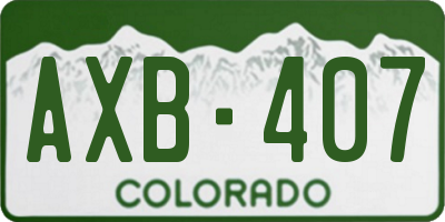CO license plate AXB407