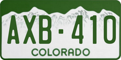 CO license plate AXB410