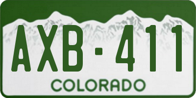 CO license plate AXB411