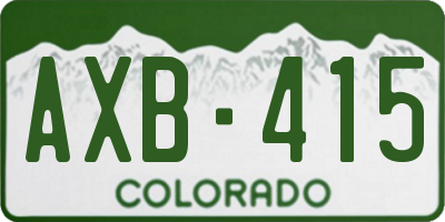 CO license plate AXB415