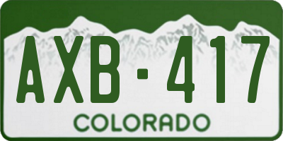 CO license plate AXB417
