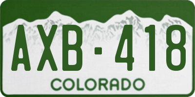 CO license plate AXB418
