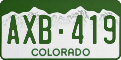 CO license plate AXB419