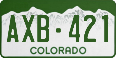 CO license plate AXB421