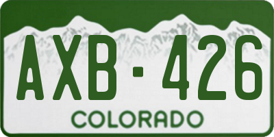 CO license plate AXB426