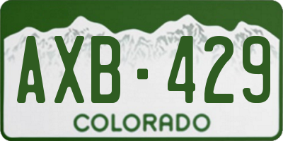 CO license plate AXB429