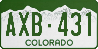 CO license plate AXB431