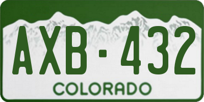 CO license plate AXB432