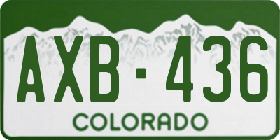 CO license plate AXB436