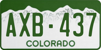 CO license plate AXB437