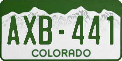 CO license plate AXB441