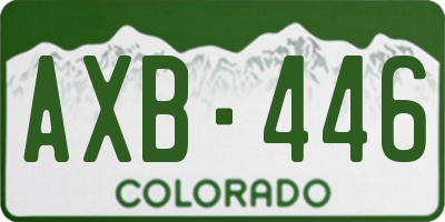 CO license plate AXB446