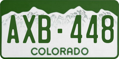 CO license plate AXB448