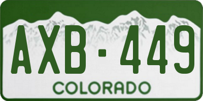 CO license plate AXB449