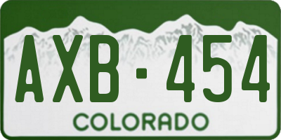 CO license plate AXB454