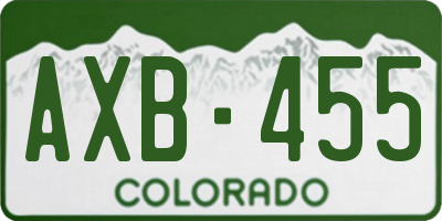 CO license plate AXB455