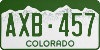 CO license plate AXB457
