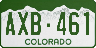 CO license plate AXB461