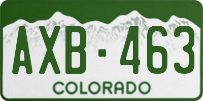 CO license plate AXB463