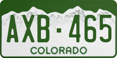 CO license plate AXB465