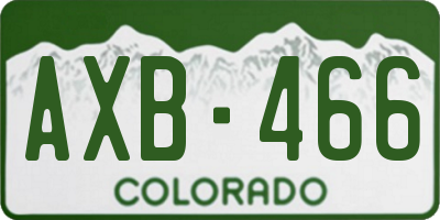 CO license plate AXB466