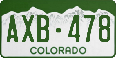 CO license plate AXB478