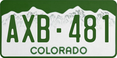 CO license plate AXB481