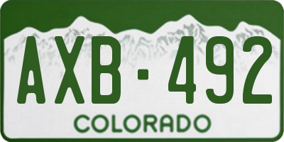 CO license plate AXB492