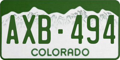 CO license plate AXB494