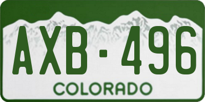 CO license plate AXB496