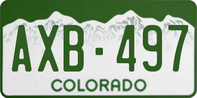 CO license plate AXB497