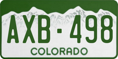 CO license plate AXB498