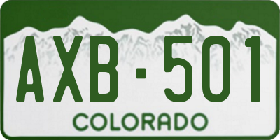 CO license plate AXB501